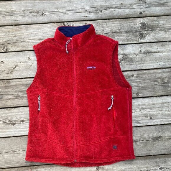 Vintage 2001 Patagonia Polartec Fleece Vest Large Made in USA Red - Picture 2 of 13